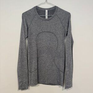 Lululemon Swiftly Tech Long Sleeve 2.0 Slate / White Size 4 EUC